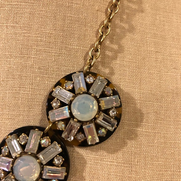 J. Crew Tortoiseshell and Crystal Rhinestone Necklace - Picture 2 of 3